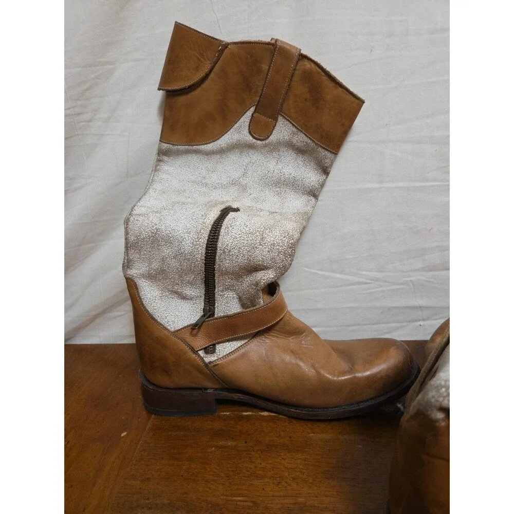 Stetson Women's Mia Western Boots Brown White Leather Size 9.5